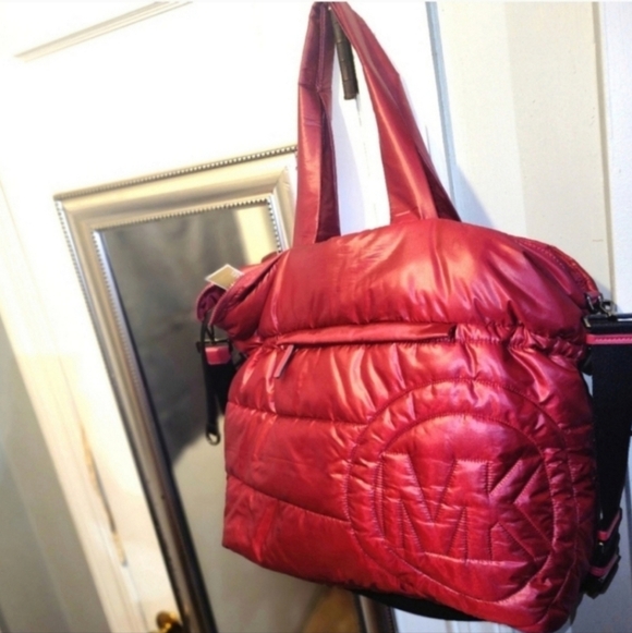 🍁🍂GREAT FALL BAG!!! NWT $400 Michael Kors Large Quilted Nylon Rae Tote Bag - Picture 3 of 8